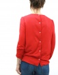 patron de couture Blouse Idylle réalisée dans un crêpe rouge, vue de dos