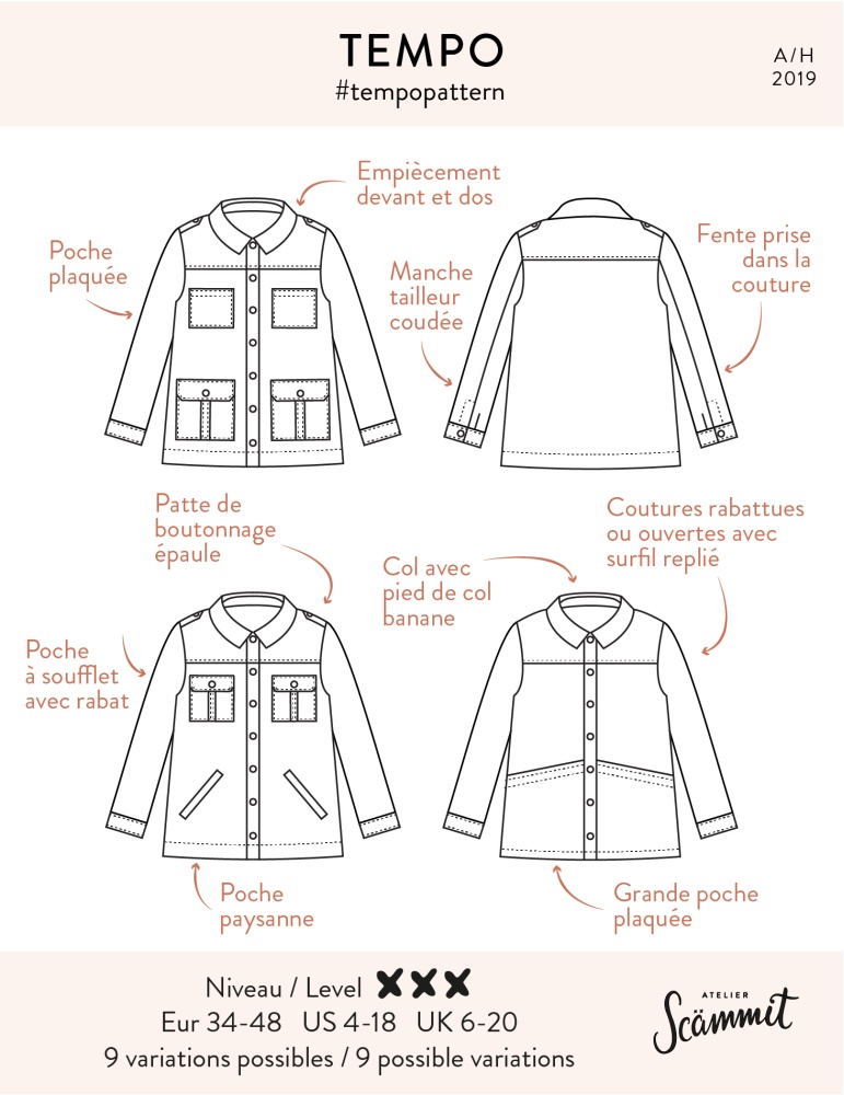 Ancien Patron Echo De La Mode - Veste Paletot Taille 44, Plus De 50 Ans, état D'usage
